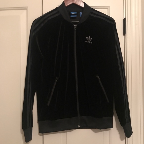Adidas Originals VELVET Vibes Jacket M Velour - Picture 2 of 4